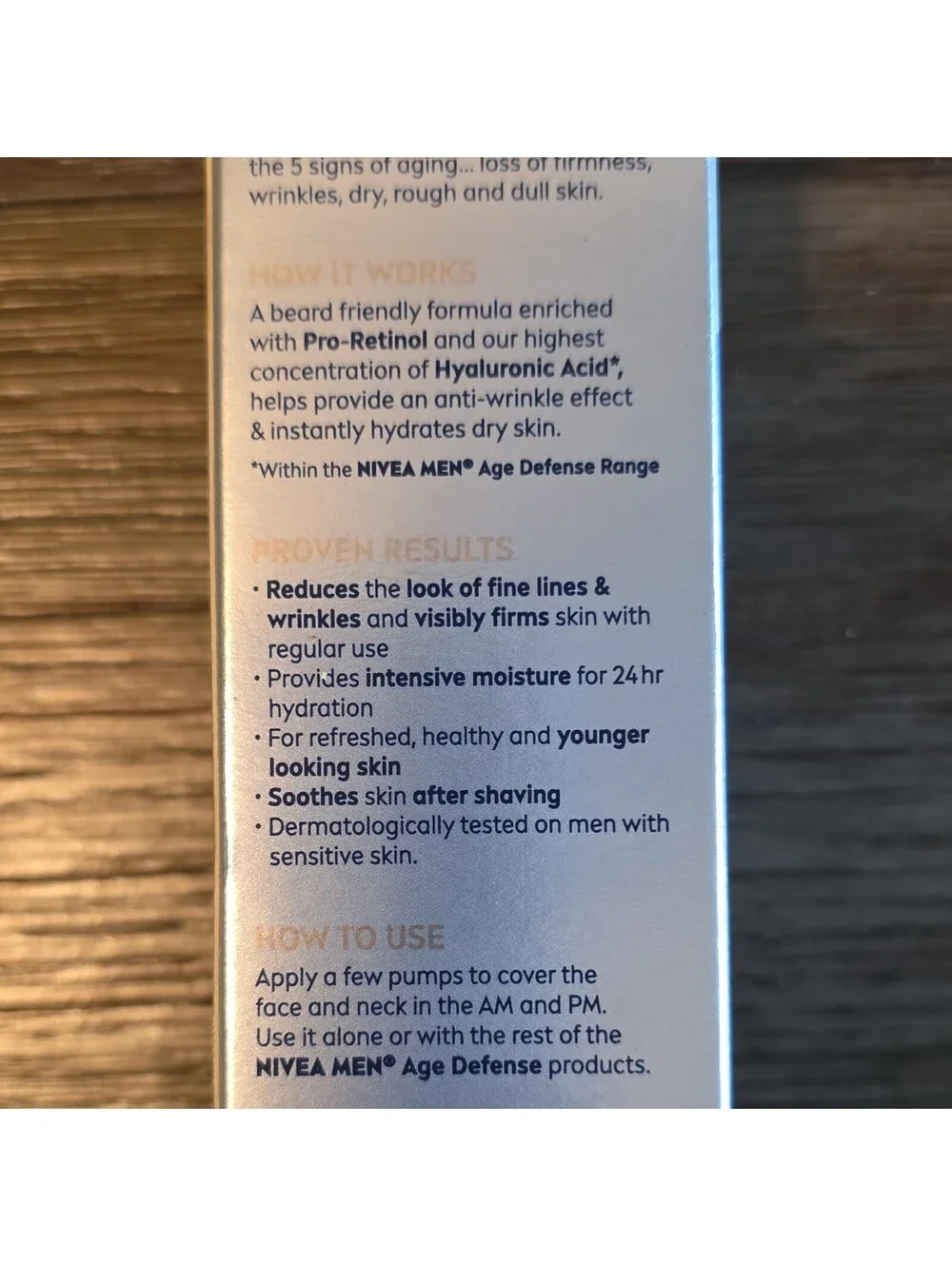 NIVEA MEN Age Defense Face Serum Hydration & Wrinkles Hyaluronic Acid